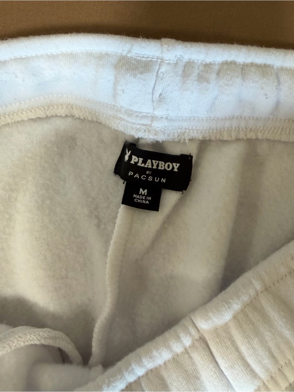 PLAYBOY White Sweatpants with Black Logo - Picture 3 of 3